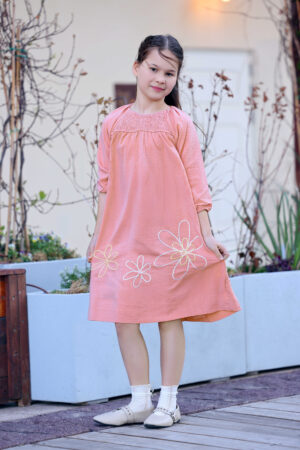 שמלת טוני רקמה כתום