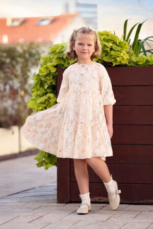 שמלת הלני תחרה אפרסק